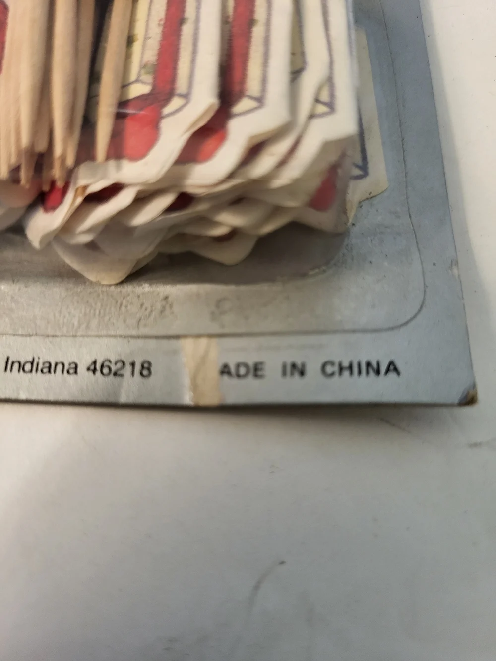 1980s NOS Paper Art Party Picks - PresentRed Stocking & Bell Holiday (36 Count)